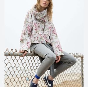 ALC Jacket Womens 0 Small Tapestry Boxy Pink Floral Oversized Funnel …